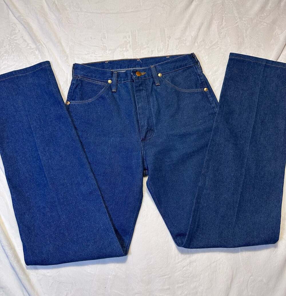 Vintage Wrangler 13MWZ Cowboy Cut Dark Wash Denim Jeans 29x36
